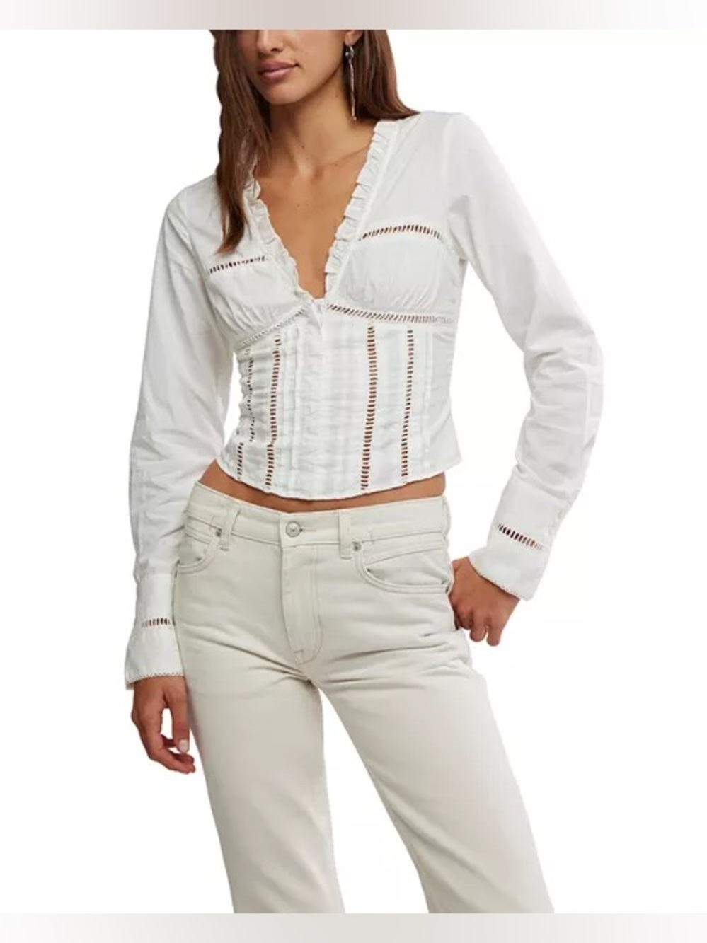 Free People Frankie Corset Top in Clean Ivory